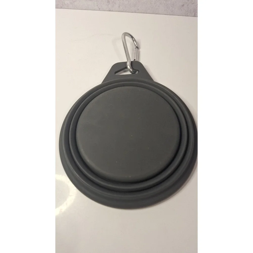 Silicone Collapsible Travel Pet Bowlwith Carabiner Clip
